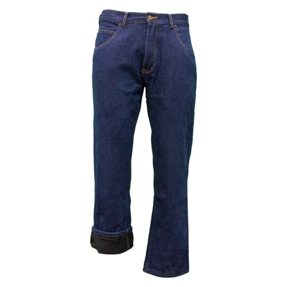 Key Fleece Lined Heavy Duty Denim Jeans Medium Wash 36 Winter Workwear Outdoors - Picture 3 of 13
